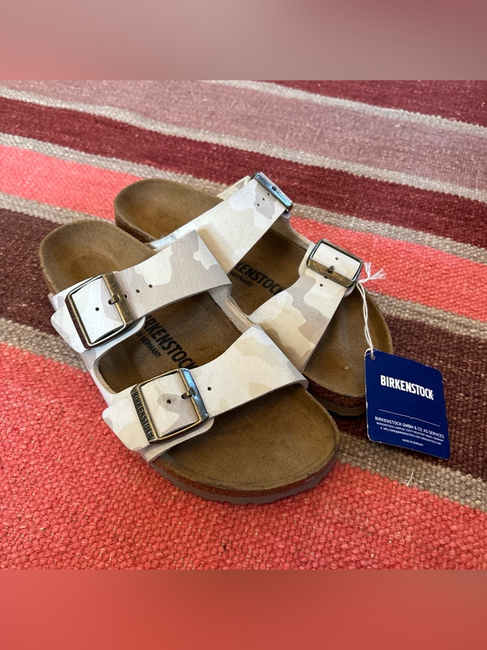 Birkenstock BS Arizona Narrow Fit Desert Soil Camo Sand Women’s Size EU 38 US 7